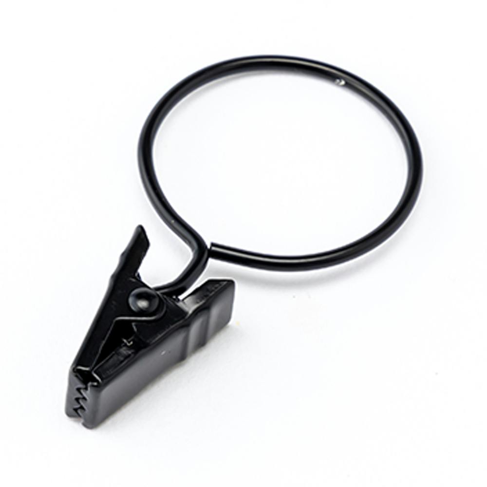 カイ リングクリップ M 内径26mm ブラック 6個入 | カーテン・カーテン