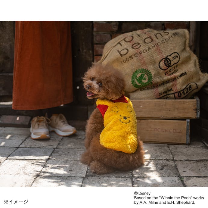 オーバーオール風 クマのプーさん SDサイズ ペット服(犬の服)(販売終了)