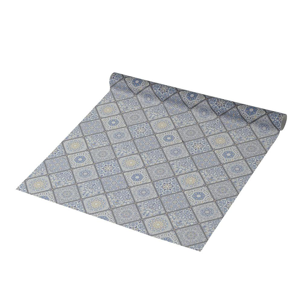 KAMOI×Kumimoku DIYシート 壁用 幅46cm×2.5m タイルブルー マスキングテープ KAMOI×Kumimoku DIYシート 壁用 幅46cm×2.5m タイルブルー マスキングテープ