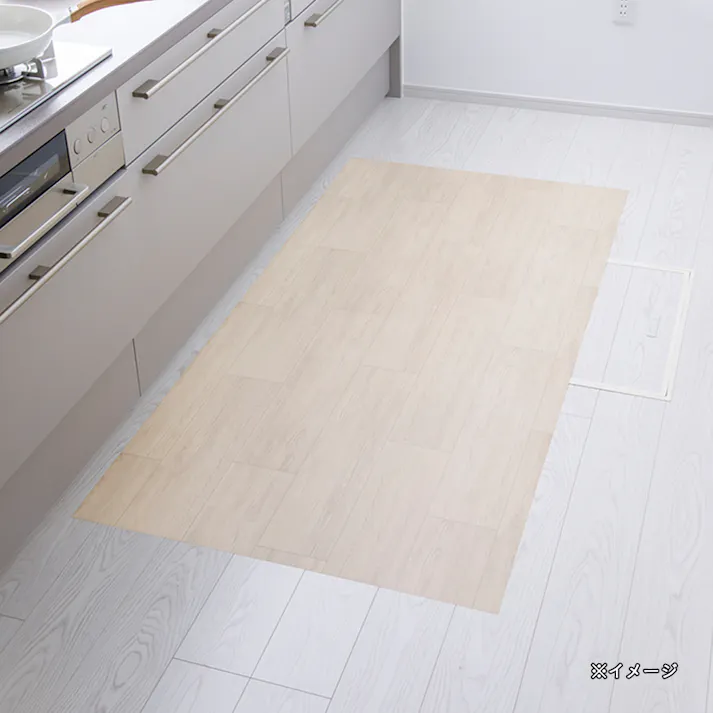 掃除がしやすいフロアシート 木目ベージュ 90×180cm