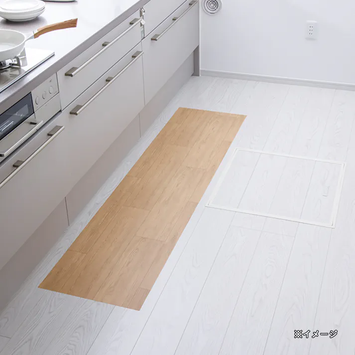 掃除がしやすいフロアシート 木目ライトブラウン 45×180cm