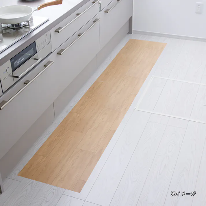 掃除がしやすいフロアシート 木目ライトブラウン 45×240cm