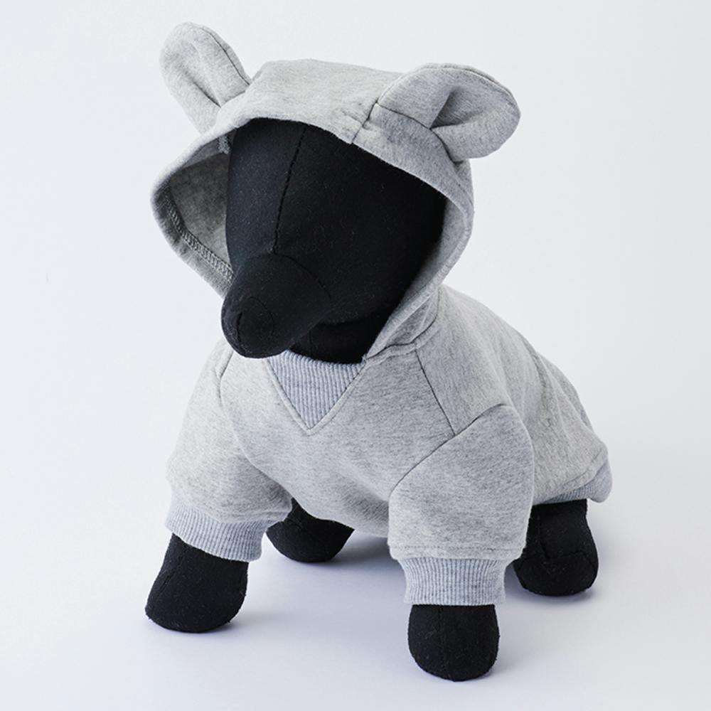 クマちゃんパーカー グレー MDサイズ ペット服(犬の服)(販売終了