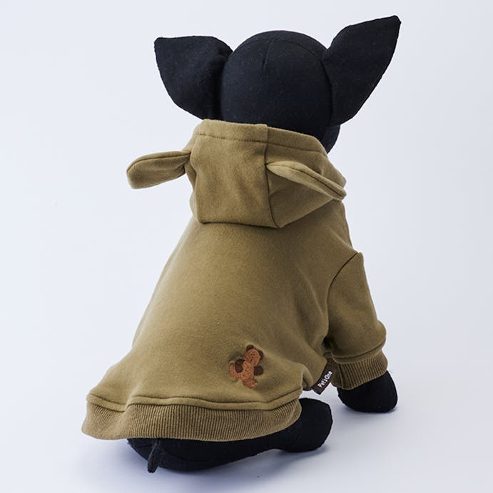 クマちゃんパーカー オリーブ SSサイズ ペット服(犬の服)(販売終了)