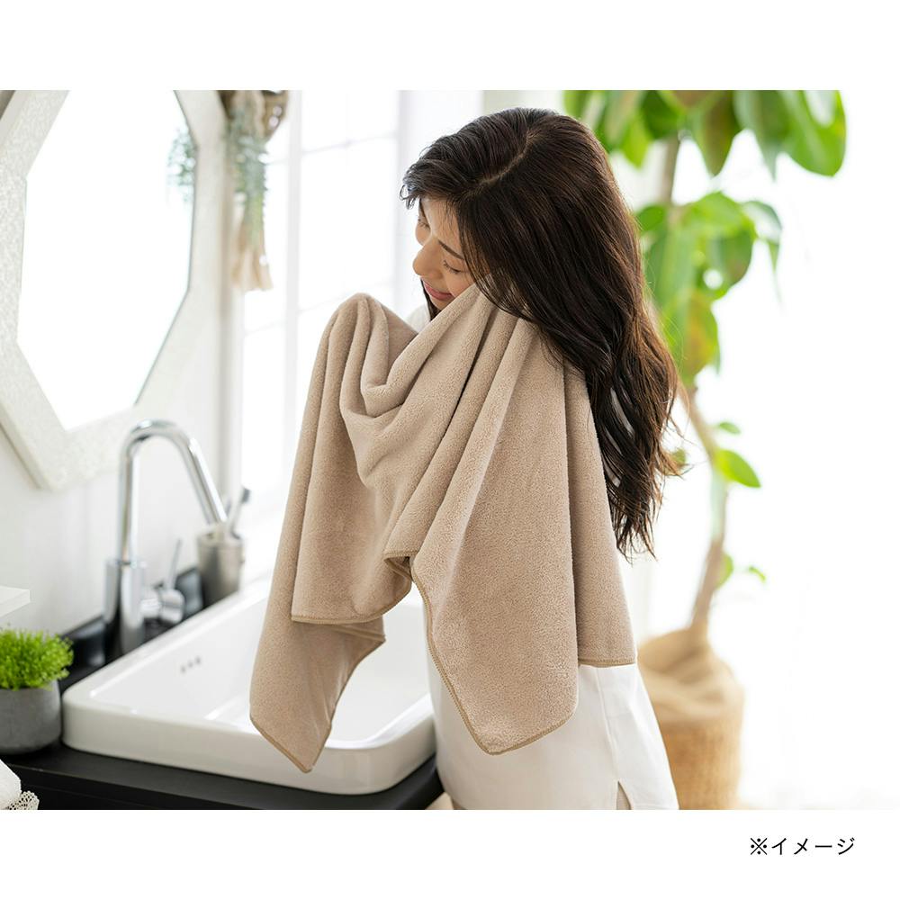 マイクロファイバー吸水バスタオル ベージュ 60×120cm | タオル