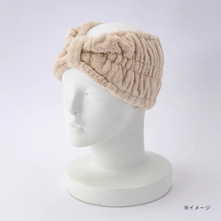 マイクロファイバー吸水ヘアバンド ベージュ