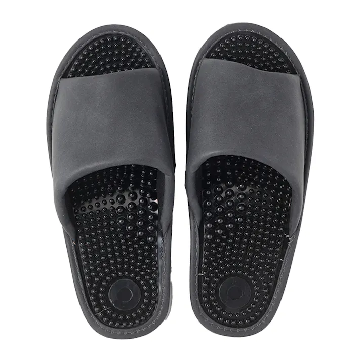 足裏刺激スリッパ インソールかため Mブラック L(販売終了)