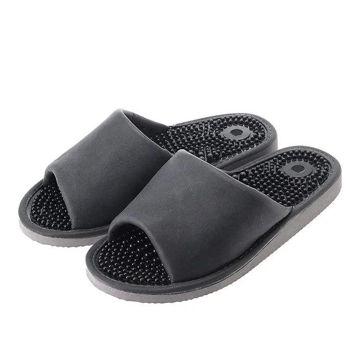 足裏刺激スリッパ インソールかため Mブラック L(販売終了)