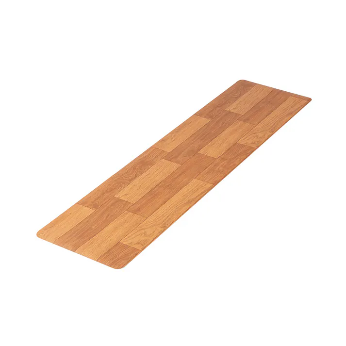 燃えにくい木目調フロアマット ライトブラウン 45×180cm