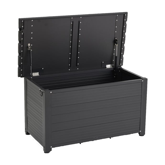 静かに開閉できるアルミ収納ベンチ 90cm