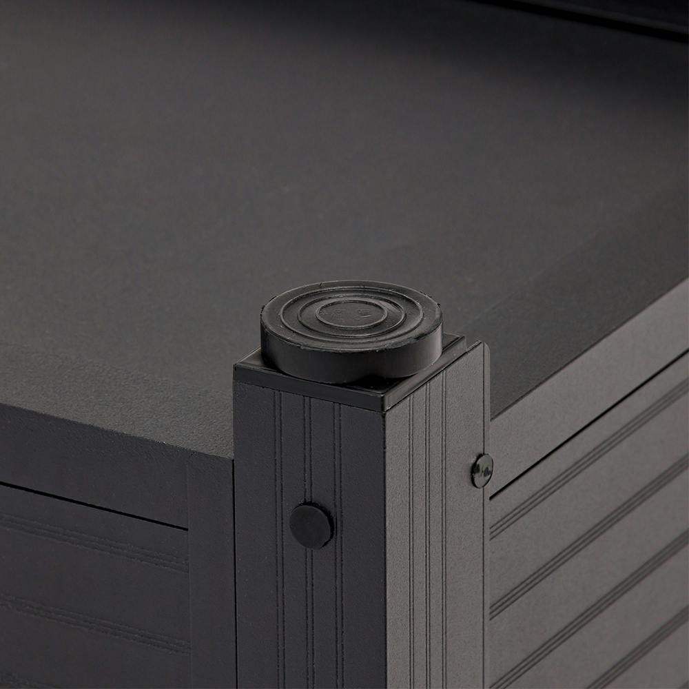 CAINZ アルミ収納ベンチ ブラック 120cm カインズ 静かに開閉できるアルミ収納ベンチ 120cm 屋外物置(販売終了