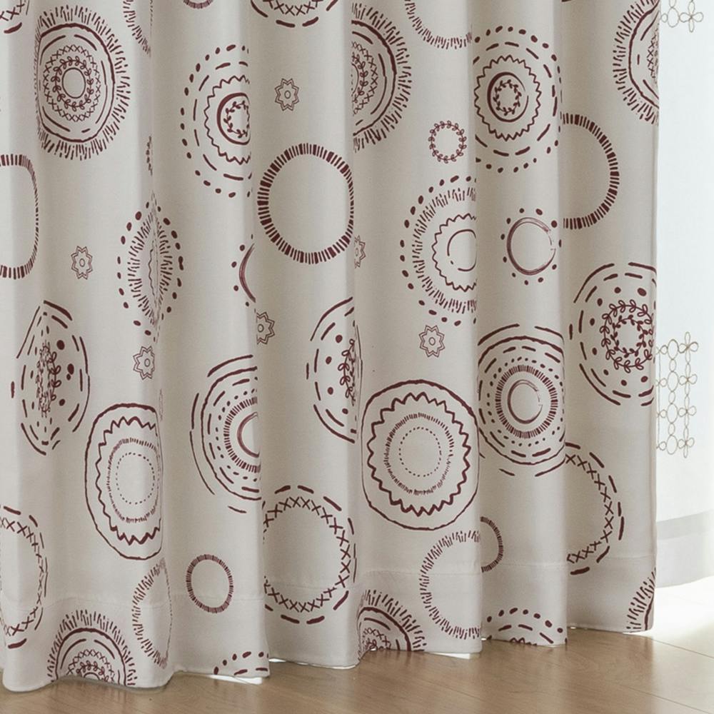 断熱・遮光カーテン ノルディック アイボリー 100×110cm 2枚組