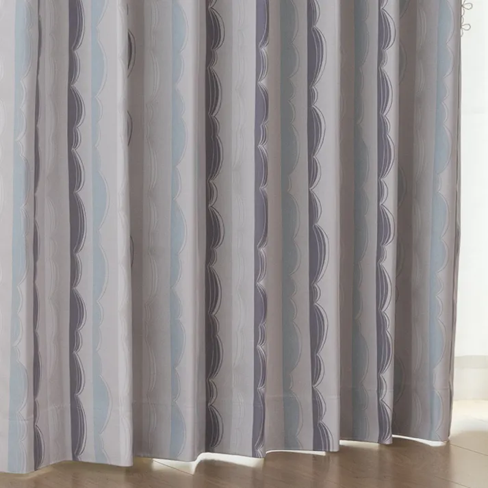 遮光カーテン ストライプ アイボリー100×135cm 2枚組