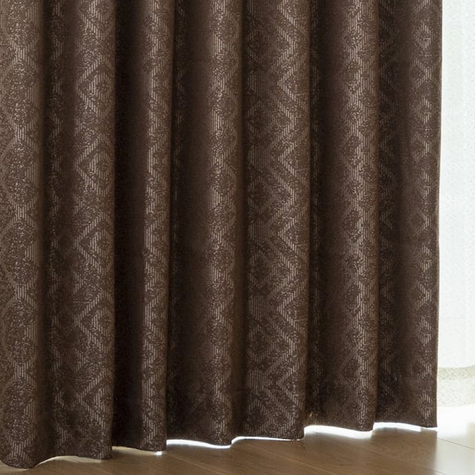 遮熱・遮光カーテン ひびき ブラウン 150×230cm 2枚組