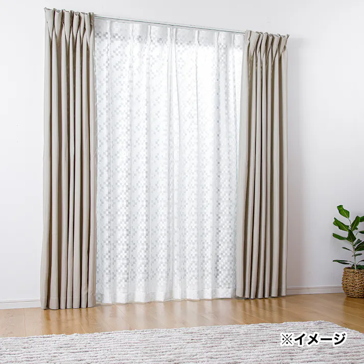 遮像 スクエア 100×108cm 2枚組 レースカーテン