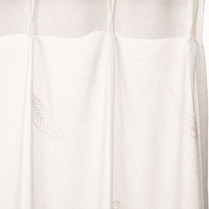 フェザー ホワイト 100×108cm 2枚組 レースカーテン