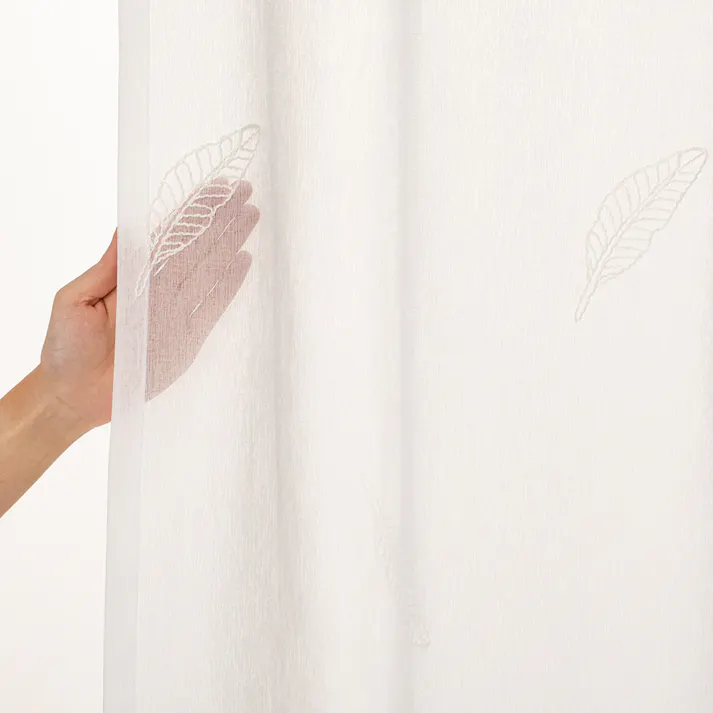 フェザー ホワイト 100×108cm 2枚組 レースカーテン