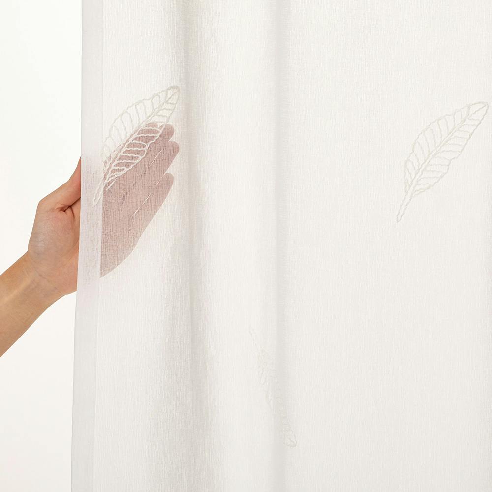 フェザー ホワイト 100×133cm 2枚組 レースカーテン | カーテン