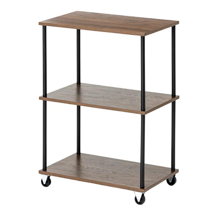 組立簡単キャスター付きラック 29×65cm E57 幅29cm 奥行47.2cm 高さ65cm ブラウン スチールラック