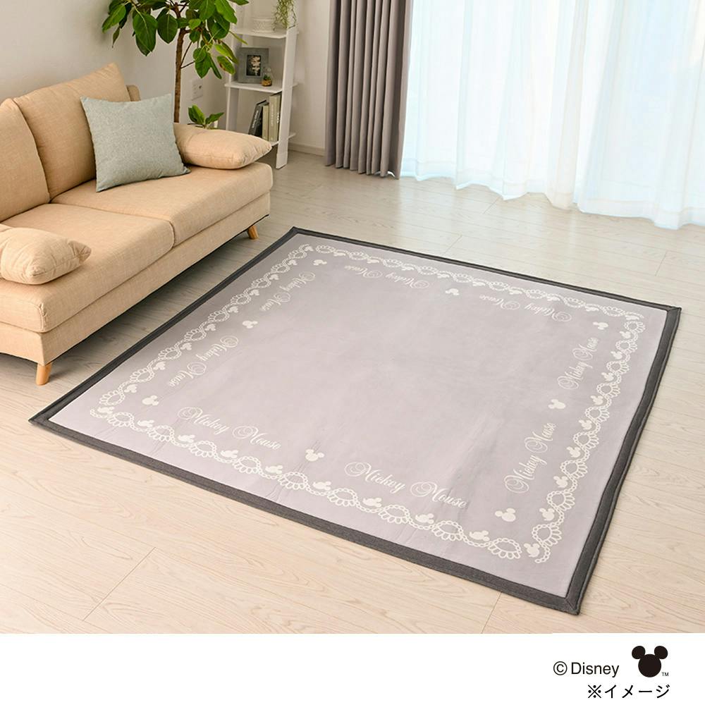 デオクールラグ ミッキー レース グレー 185×185cm(販売終了) | ラグ