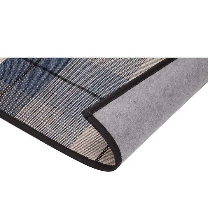 竹ラグ ブラウチェック ネイビー 180×180cm(販売終了)