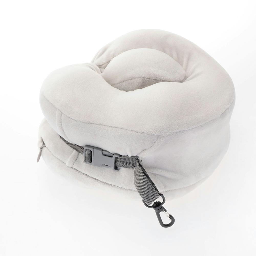 TRADDY 小さくなるネックピロー ベロア グレー | スーツケース