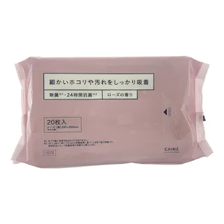 カインズ 除菌・24時間抗菌 ウェット フロア用おそうじシート ローズの香り 20枚