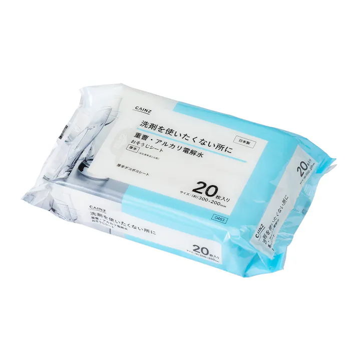 カインズ 重曹・アルカリ電解水 おそうじシート 20枚