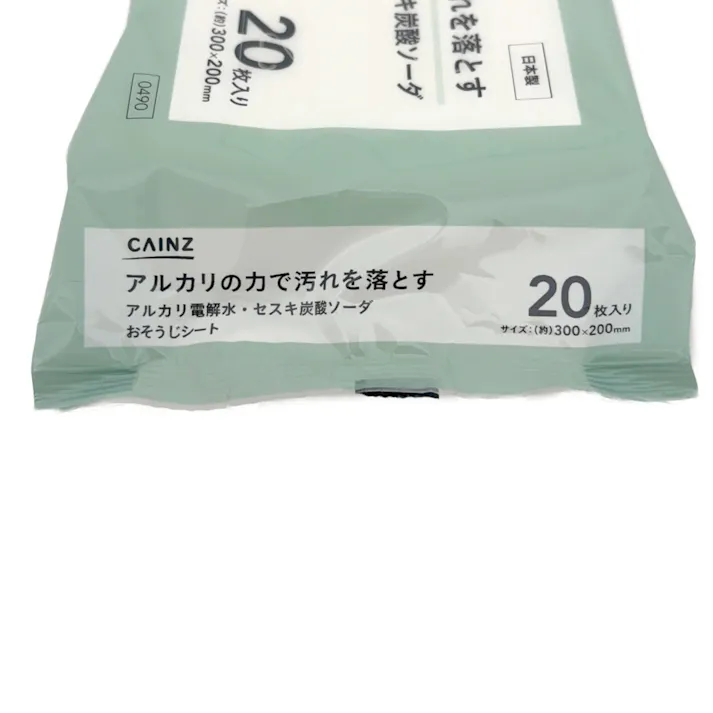 カインズ アルカリ電解水・セスキ炭酸ソーダ おそうじシート 厚手 20枚入