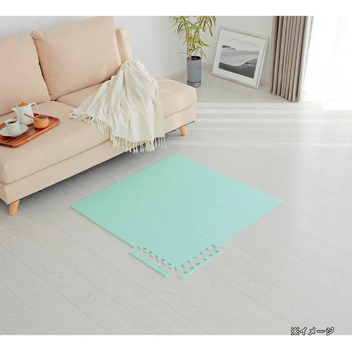 縁付 ジョイントフロアマット ミントグリーン 30×30cm 9枚組セット