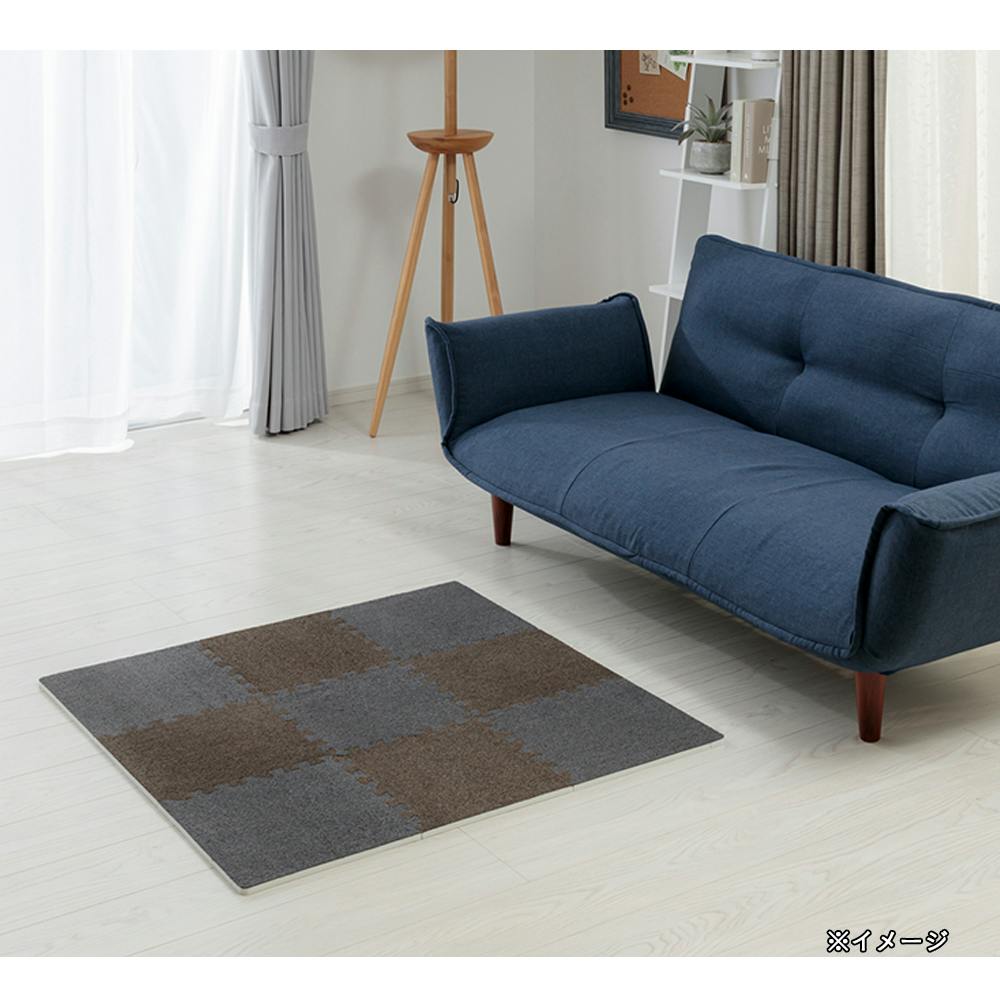 ＆Pet縁付パズルラグマット ブラウン/ダークグレー 30×30cm 9枚組