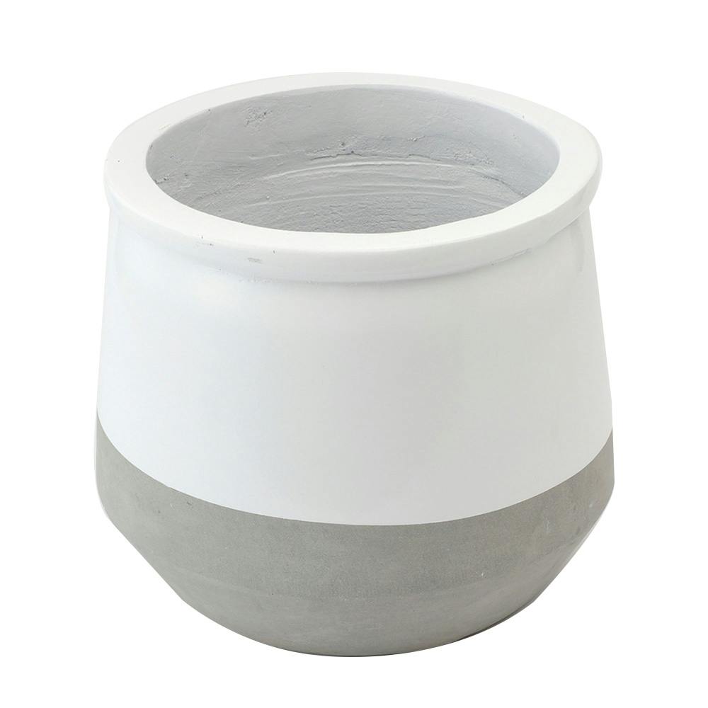 カインズ ツートーンスタイルポット アレミラ ホワイト/グレー S