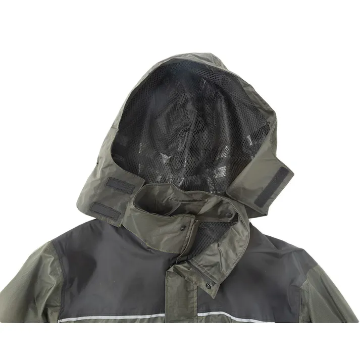 カインズ 補強切替リップストップレインスーツ カーキ LL