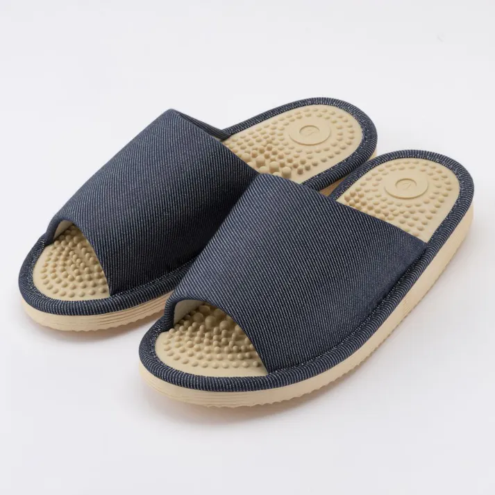足裏刺激スリッパ ソフトクッション ネイビー L