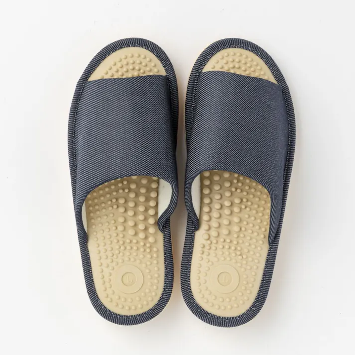 足裏刺激スリッパ ソフトクッション ネイビー L