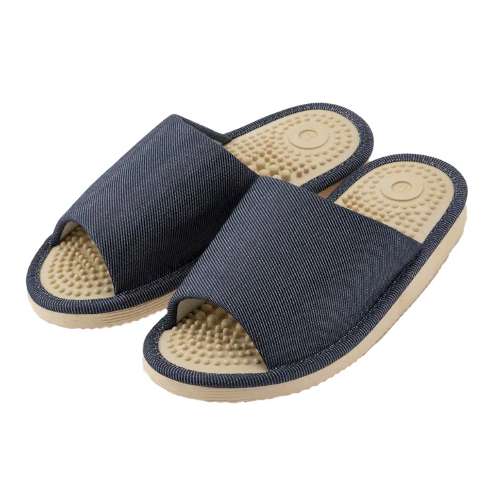 足裏刺激スリッパ ソフトクッション ネイビー L