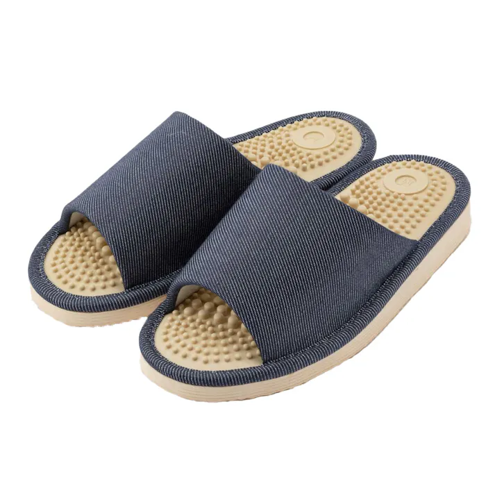 足裏刺激スリッパ ソフトクッション ネイビー M