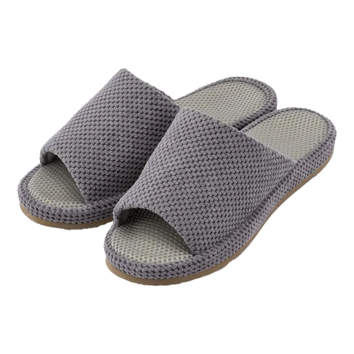 足裏ポイント刺激スリッパ L グレー