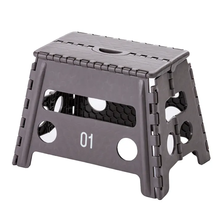 持ち運びしやすい折りたたみ踏み台 ワイド ブラウン