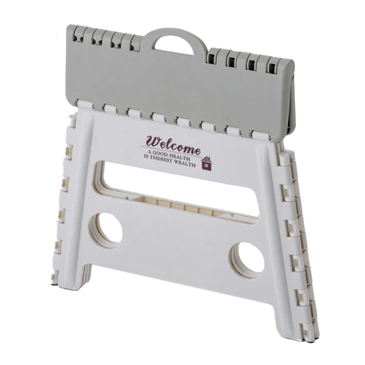 持ち運びしやすい折りたたみ踏み台 ワイド ホワイト