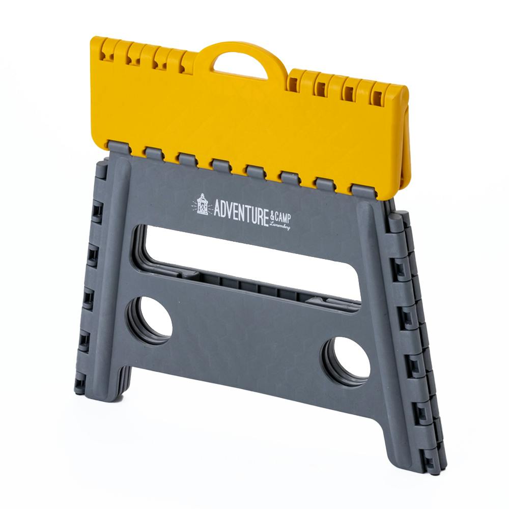 持ち運びしやすい折りたたみ踏み台 ワイド グレー | はしご・脚立