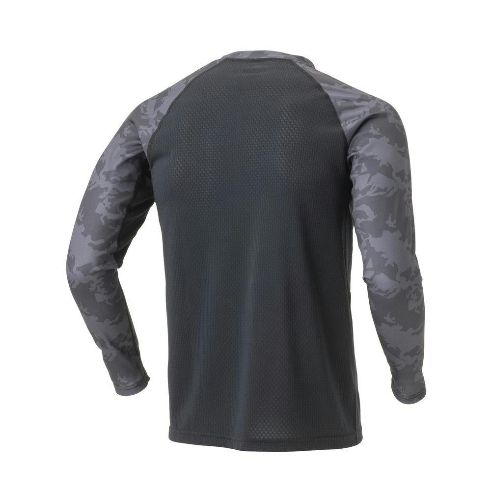 スピードドライ メッシュ切替Tシャツ 長袖 ブラックカモフラ L | 作業