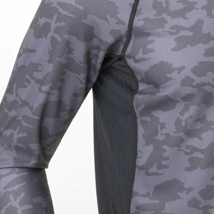 スピードドライ メッシュ切替Tシャツ 長袖 ブラックカモフラ 3L