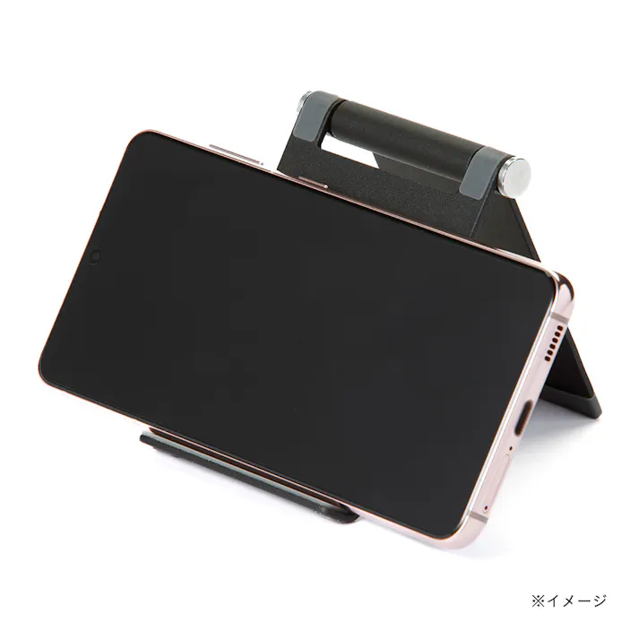 カインズ 二つに折りたためるアルミスマホスタンド ブラック