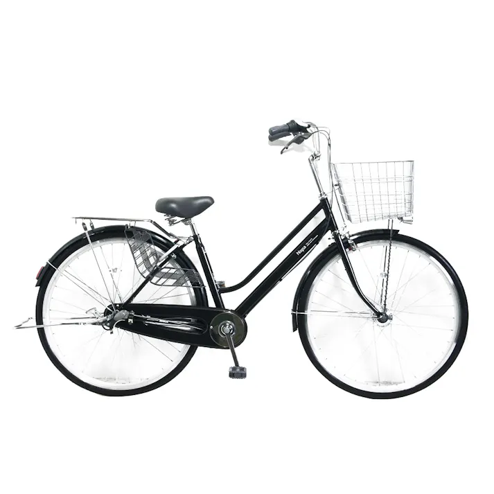 【自転車】パンクしない軽快車 27インチ 内装3段 ブラック