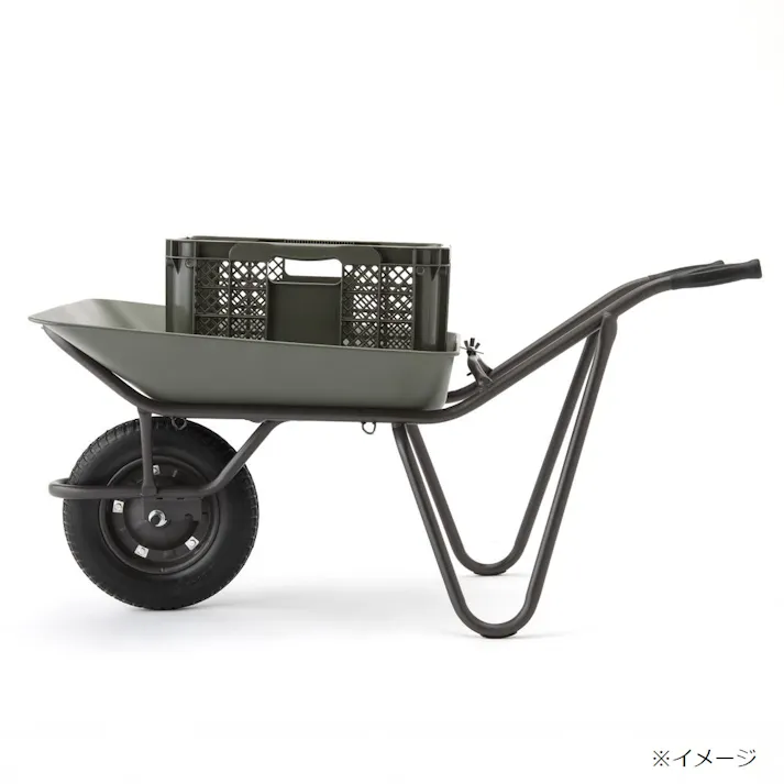 カインズ コンテナを載せやすい浅型一輪車 ノーパンク ダークグリーン CKI-01【SU】