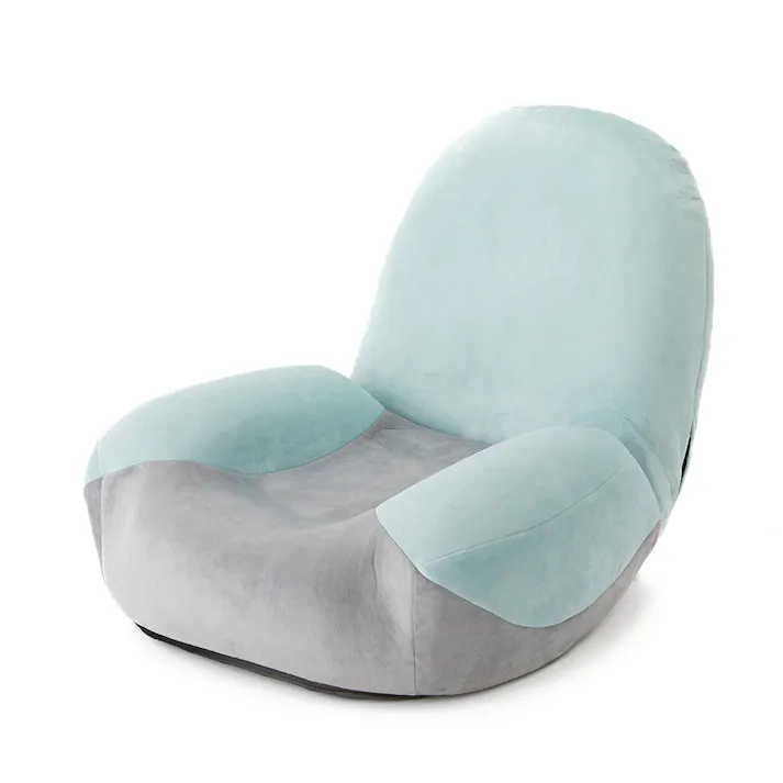 and cute 包み込まれる肘置き座椅子 ブルー 幅64cm 奥行52~102cm 高さ25~54.5cm 3種のウレタン クッション性 リクライニング