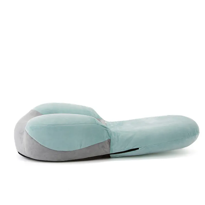 and cute 包み込まれる肘置き座椅子 ブルー 幅64cm 奥行52~102cm 高さ25~54.5cm 3種のウレタン クッション性 リクライニング