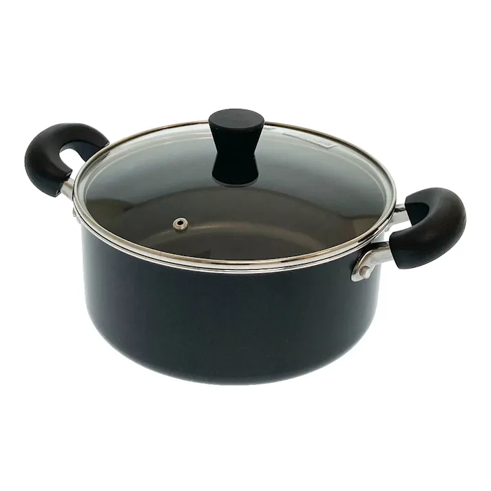 ガス火専用 ふっ素アルミ半寸胴鍋 22cm