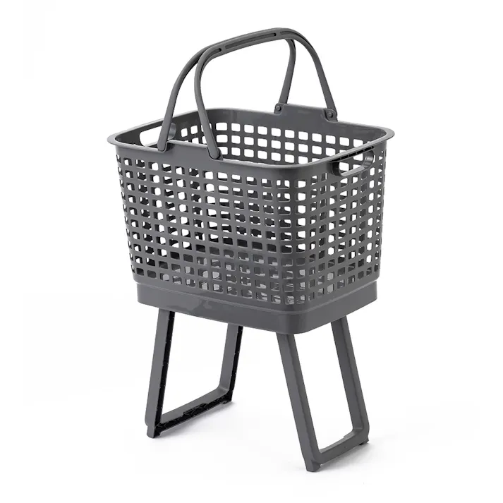 高さが変えられる腰らくバスケット グレー